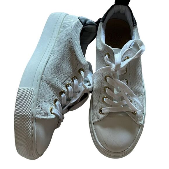 Kurt Geiger white alligator leather sneakers athletic shoes